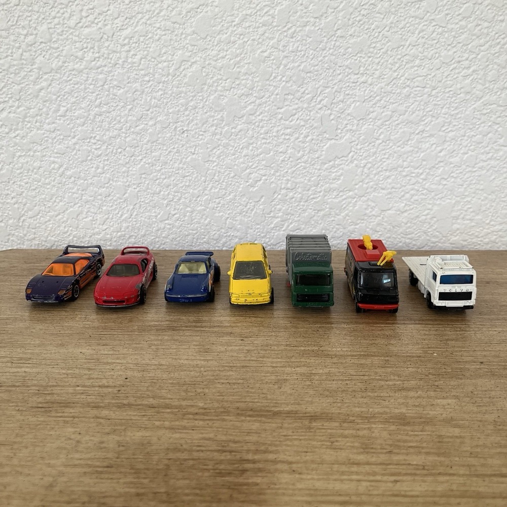 Lot of 7 Vintage Matchbox Cars 1970s-1990s Ferrari Supra Porsche Trucks Loose